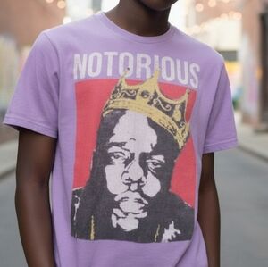 Notorius Big Biggy Smalls Purple Cotten Blend T Shirt